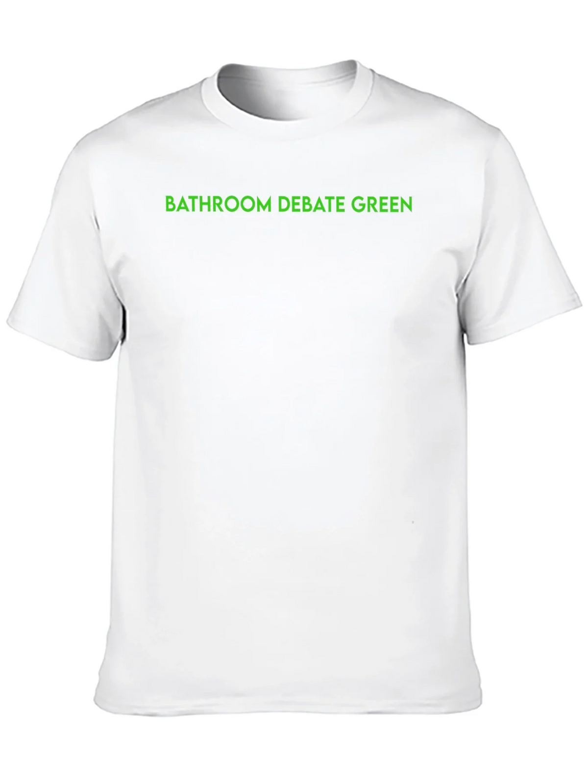 Bathroom Debate Green Text Black T-Shirt product image 12