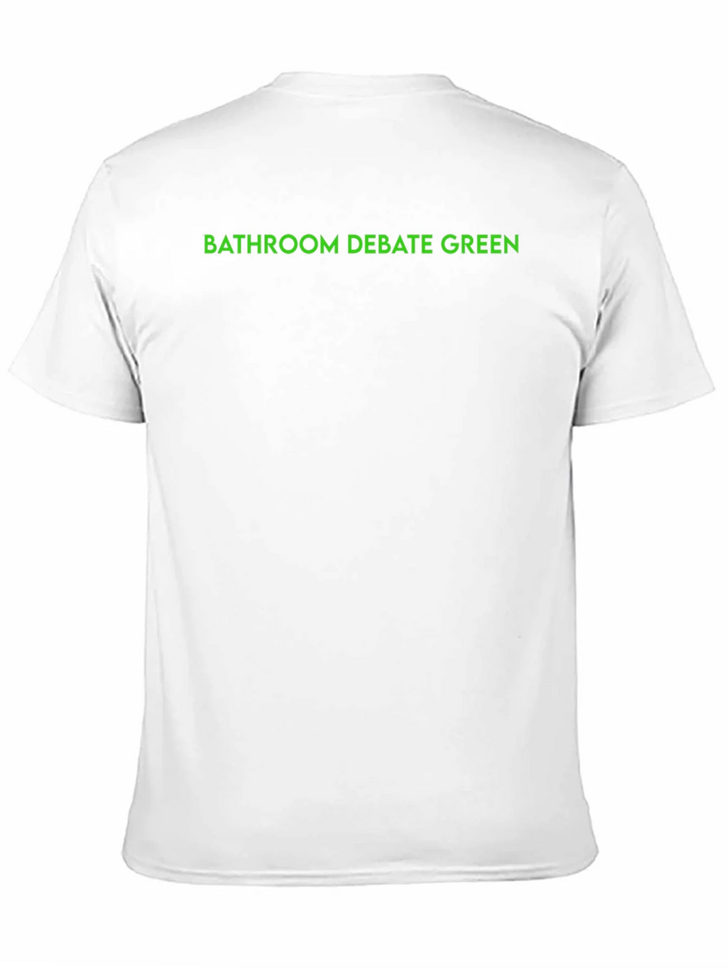 Bathroom Debate Green Text Black T-Shirt product image 2