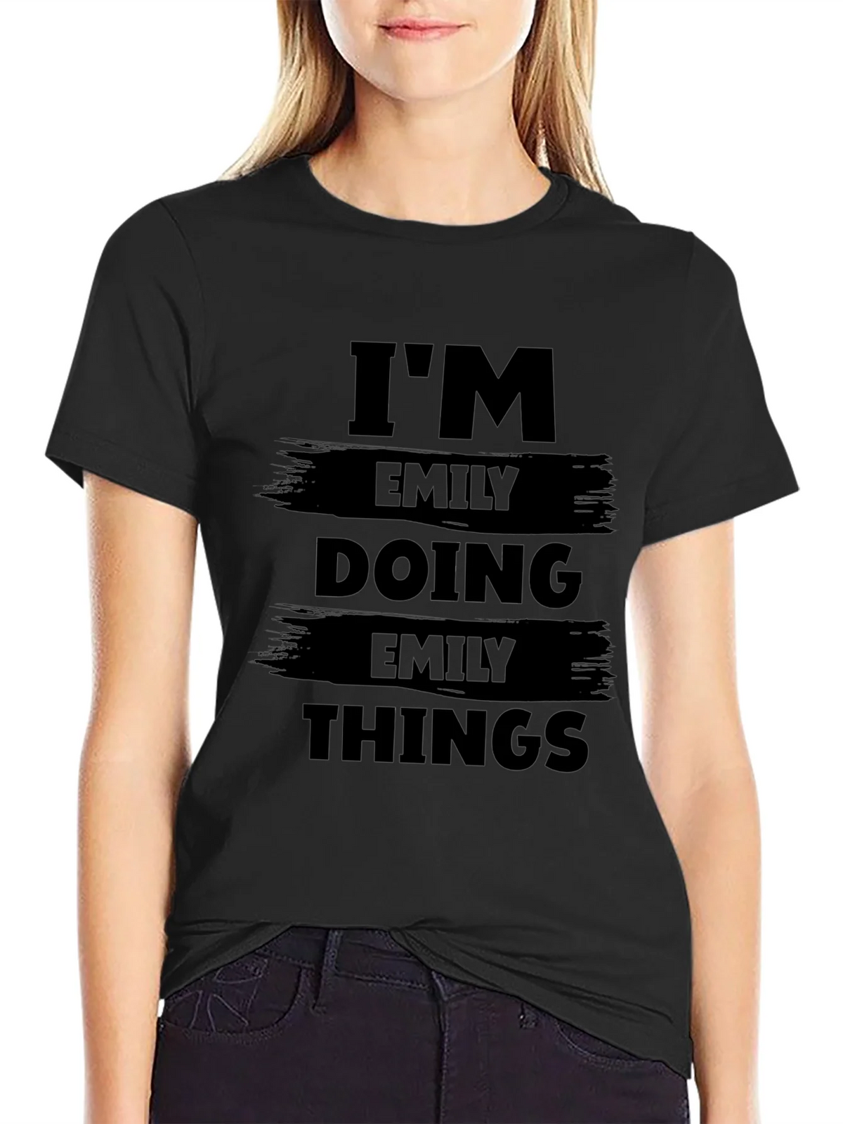 Im Emily Doing Things Black Graphic T-Shirt product image 5