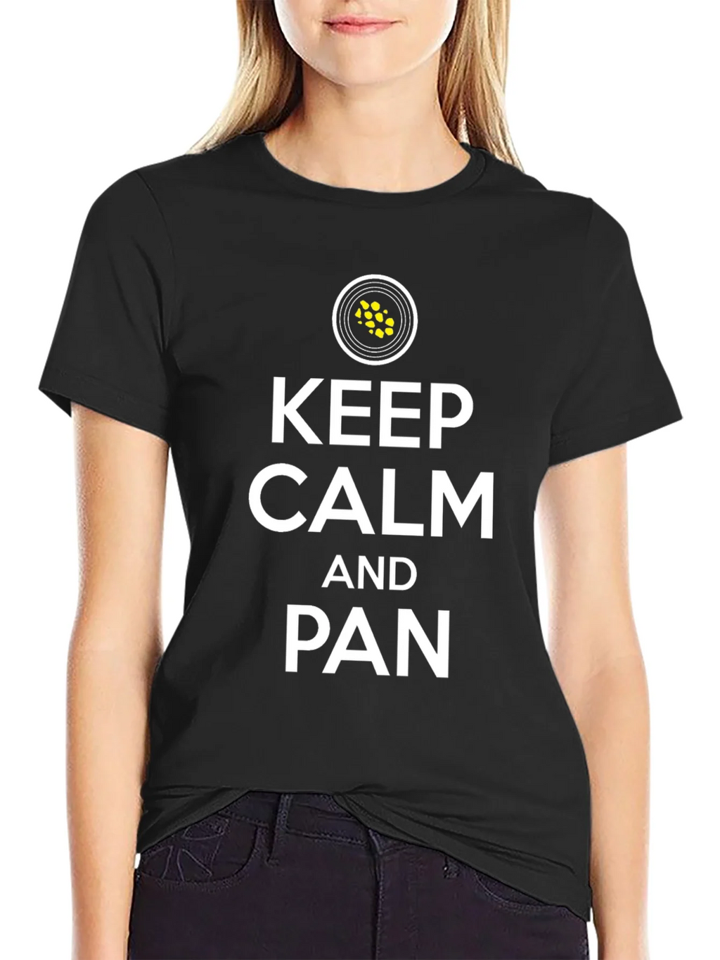 Keep Calm and Pan Black T-Shirt product image 5