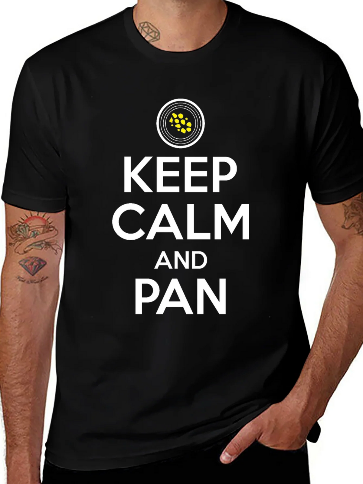 Keep Calm and Pan Black T-Shirt product image 1
