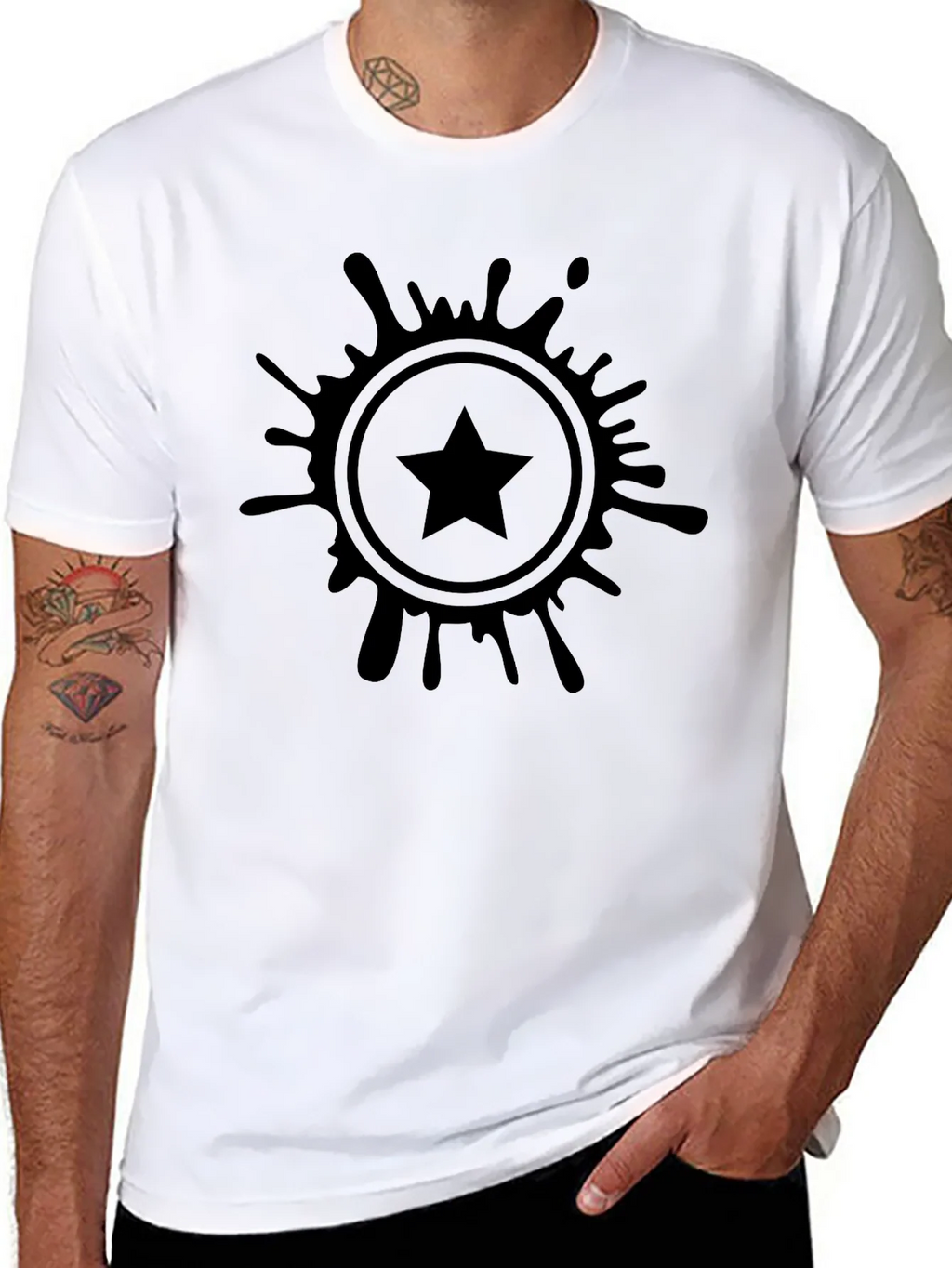 Stylish Black T-Shirt with Starburst Graphic product image 10