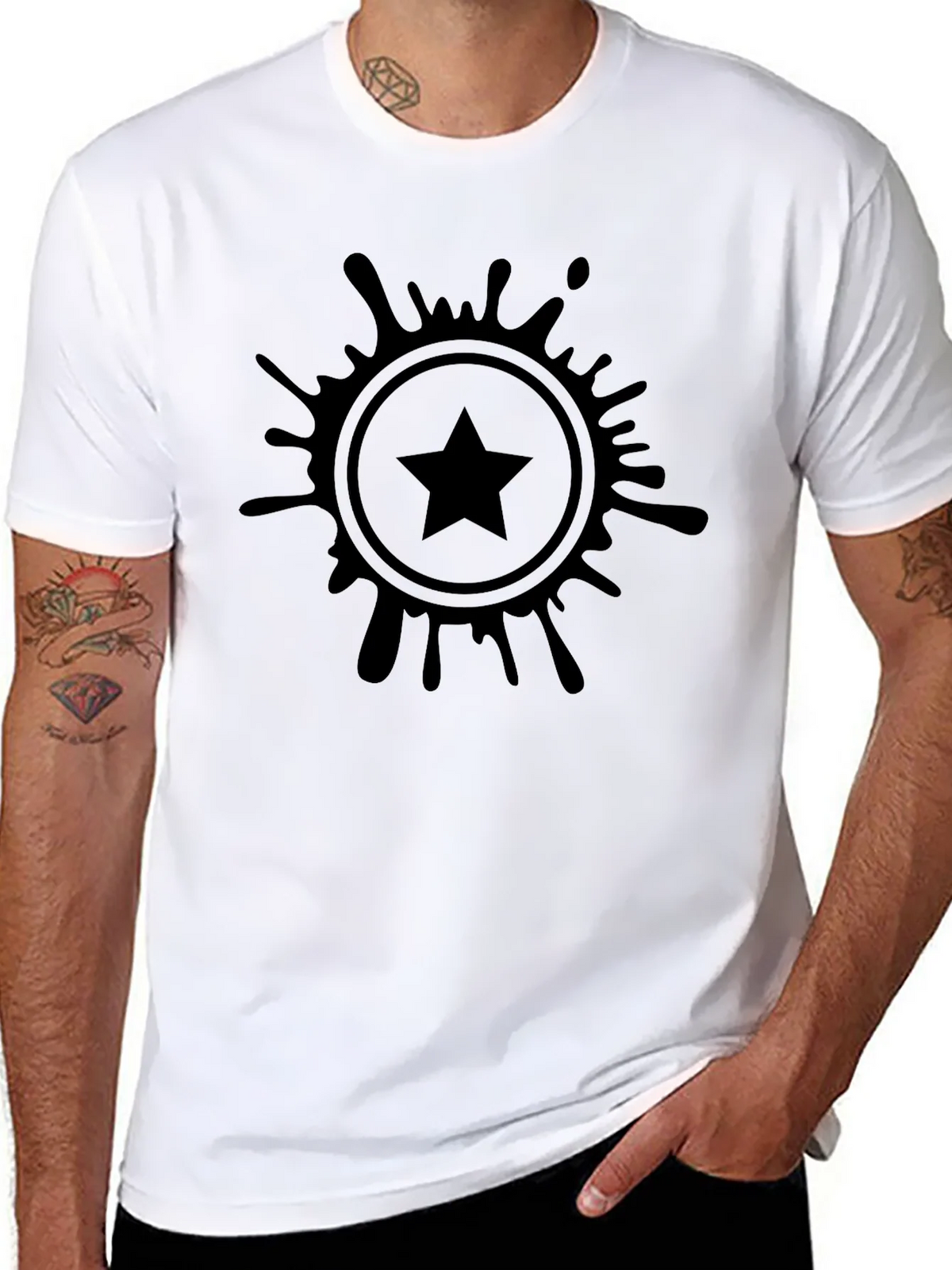 Stylish Black T-Shirt with Starburst Graphic product image 10