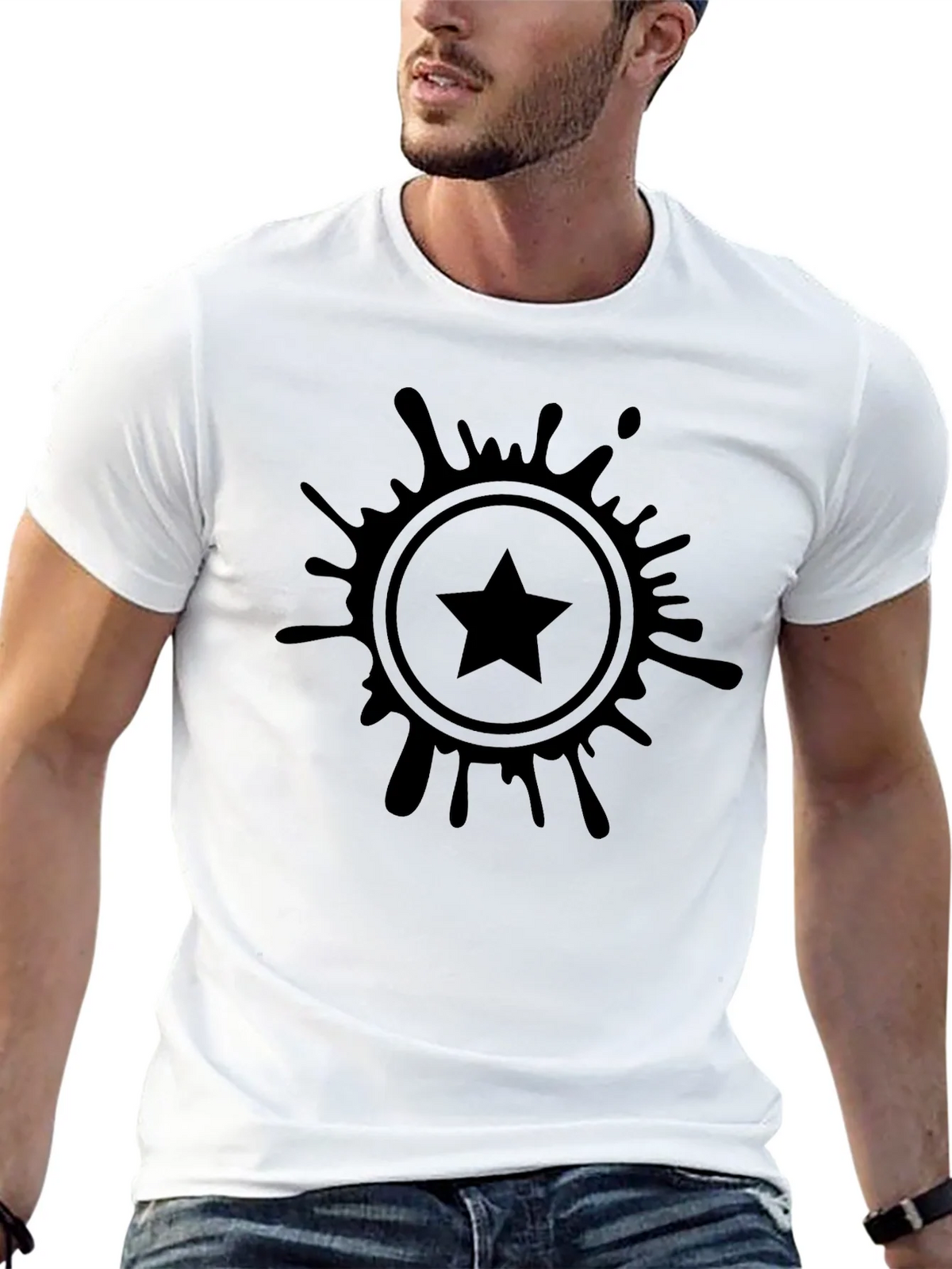 Stylish Black T-Shirt with Starburst Graphic product image 4