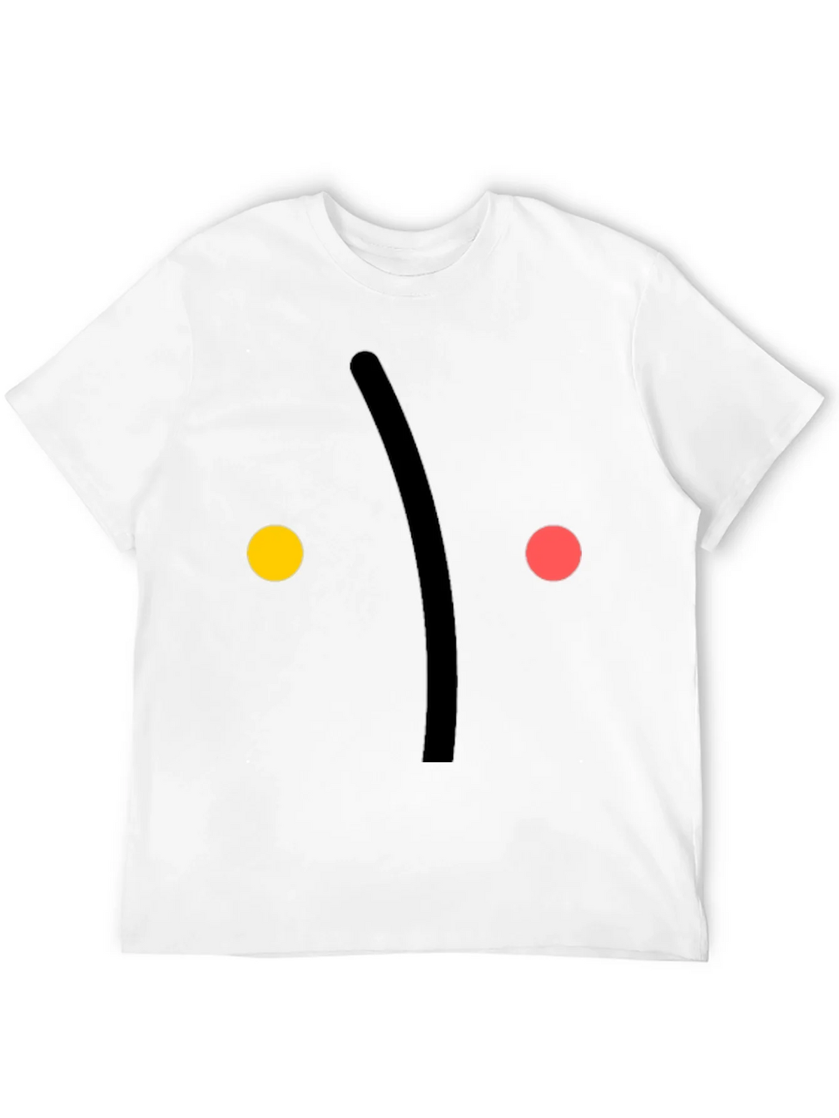 Minimalist Face Graphic Print Black T-Shirt product image 3