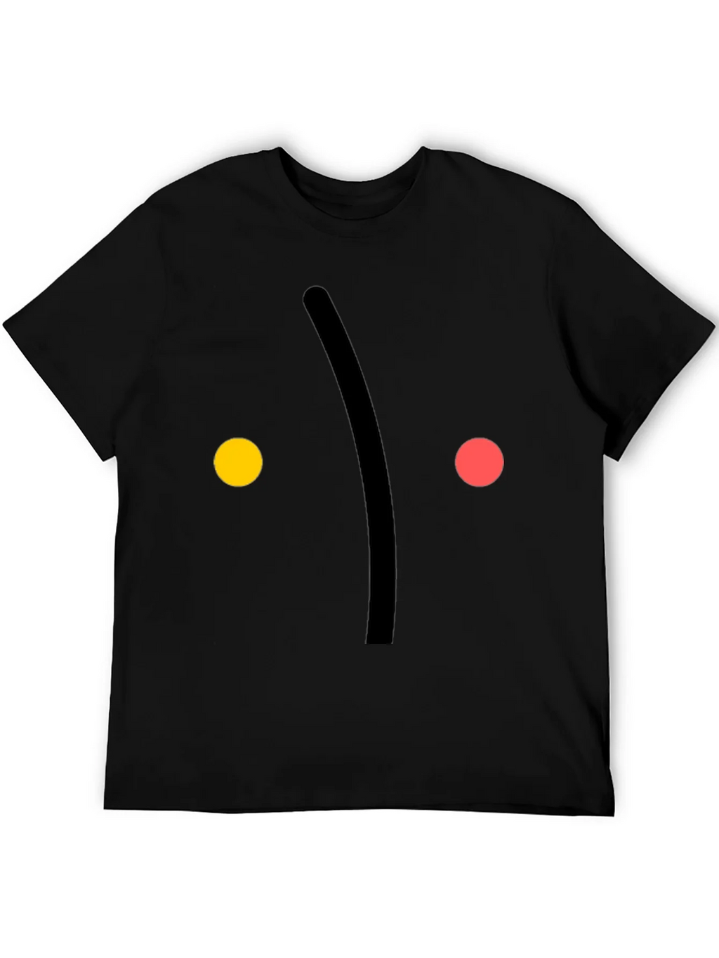 Minimalist Face Graphic Print Black T-Shirt product image 8
