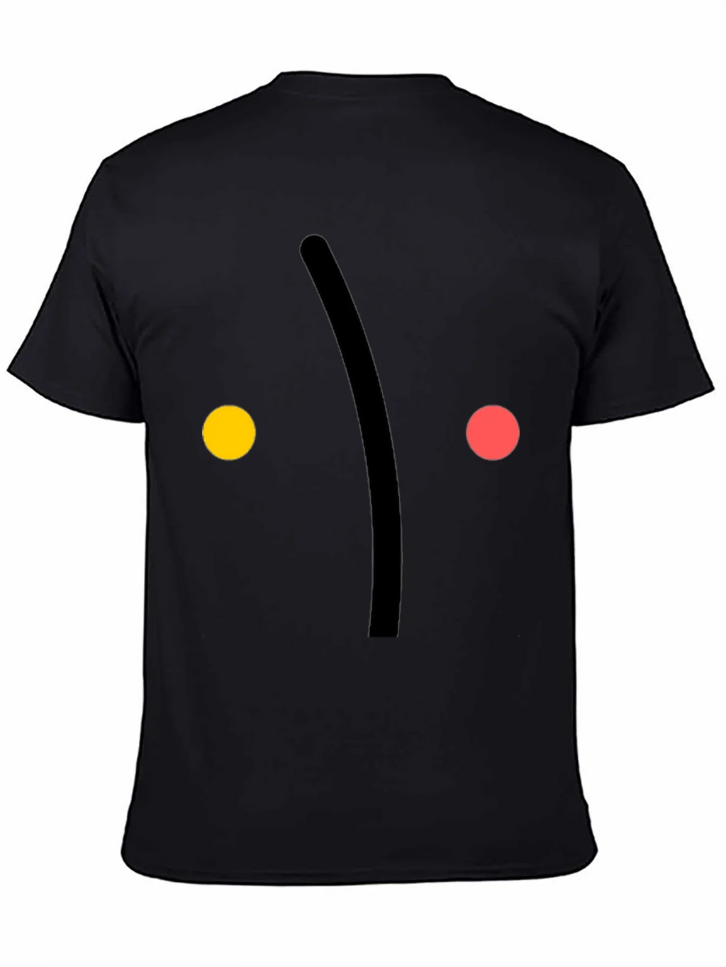 Minimalist Face Graphic Print Black T-Shirt product image 7