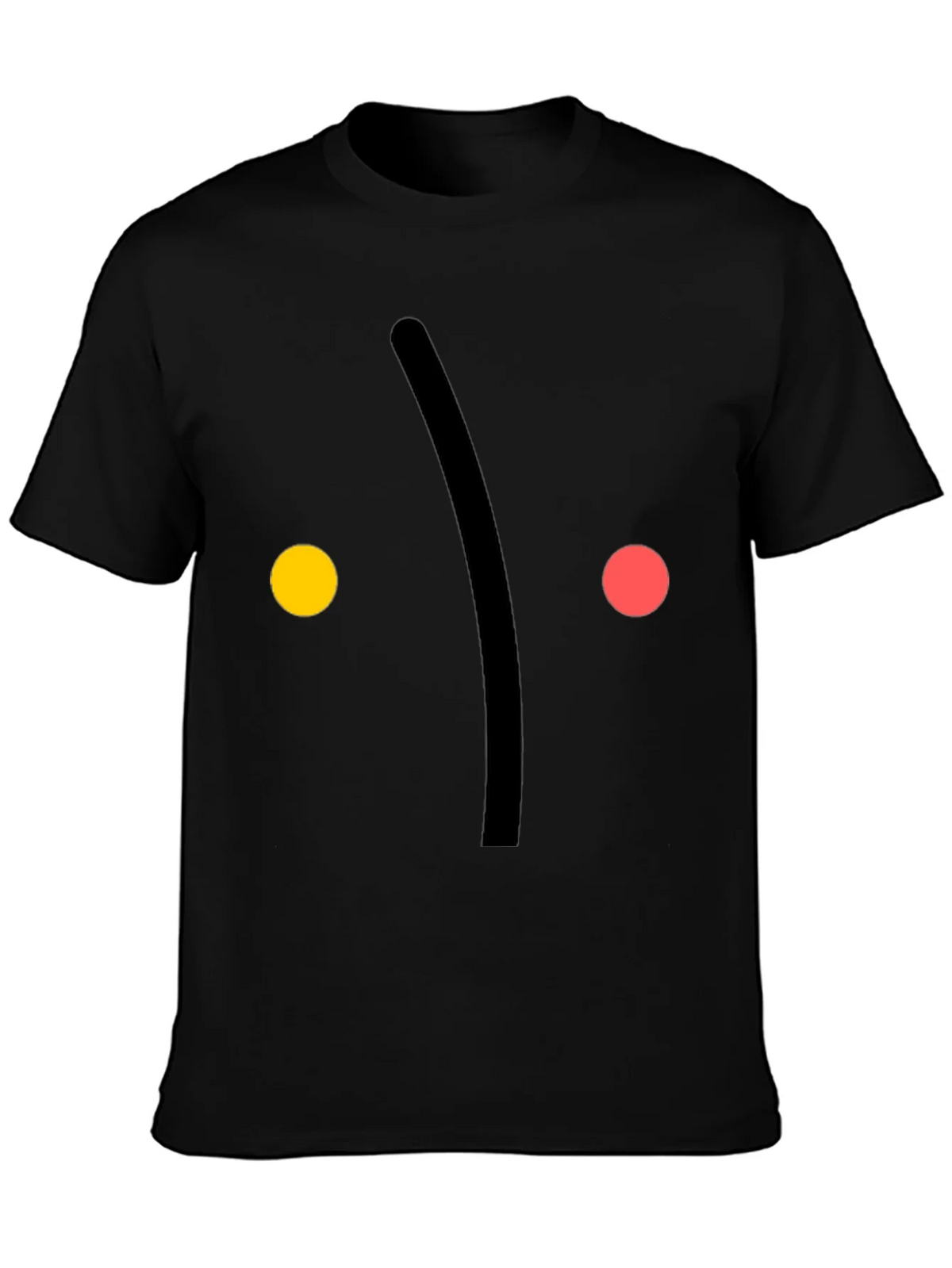 Minimalist Face Graphic Print Black T-Shirt product image 6