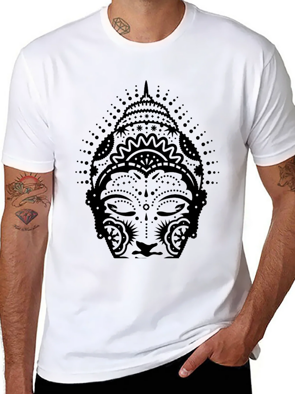 Buddha Graphic Print Black T-Shirt product image 10