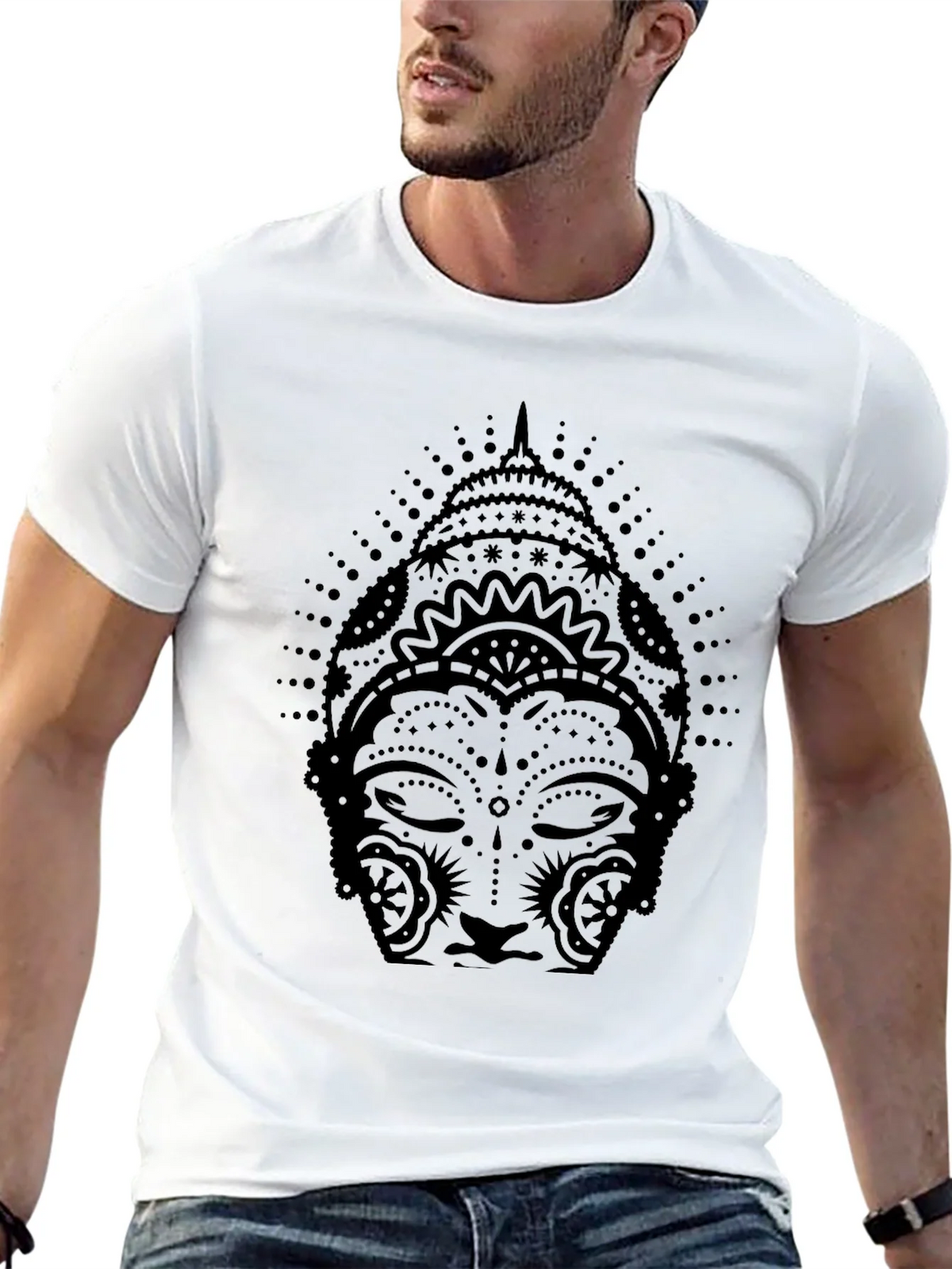 Buddha Graphic Print Black T-Shirt product image 4