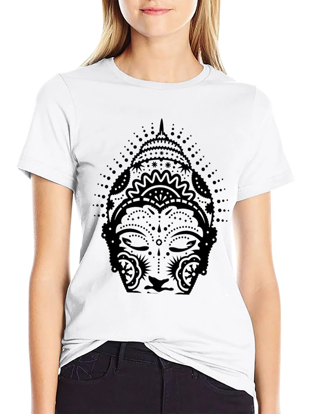 Buddha Graphic Print Black T-Shirt product image 11