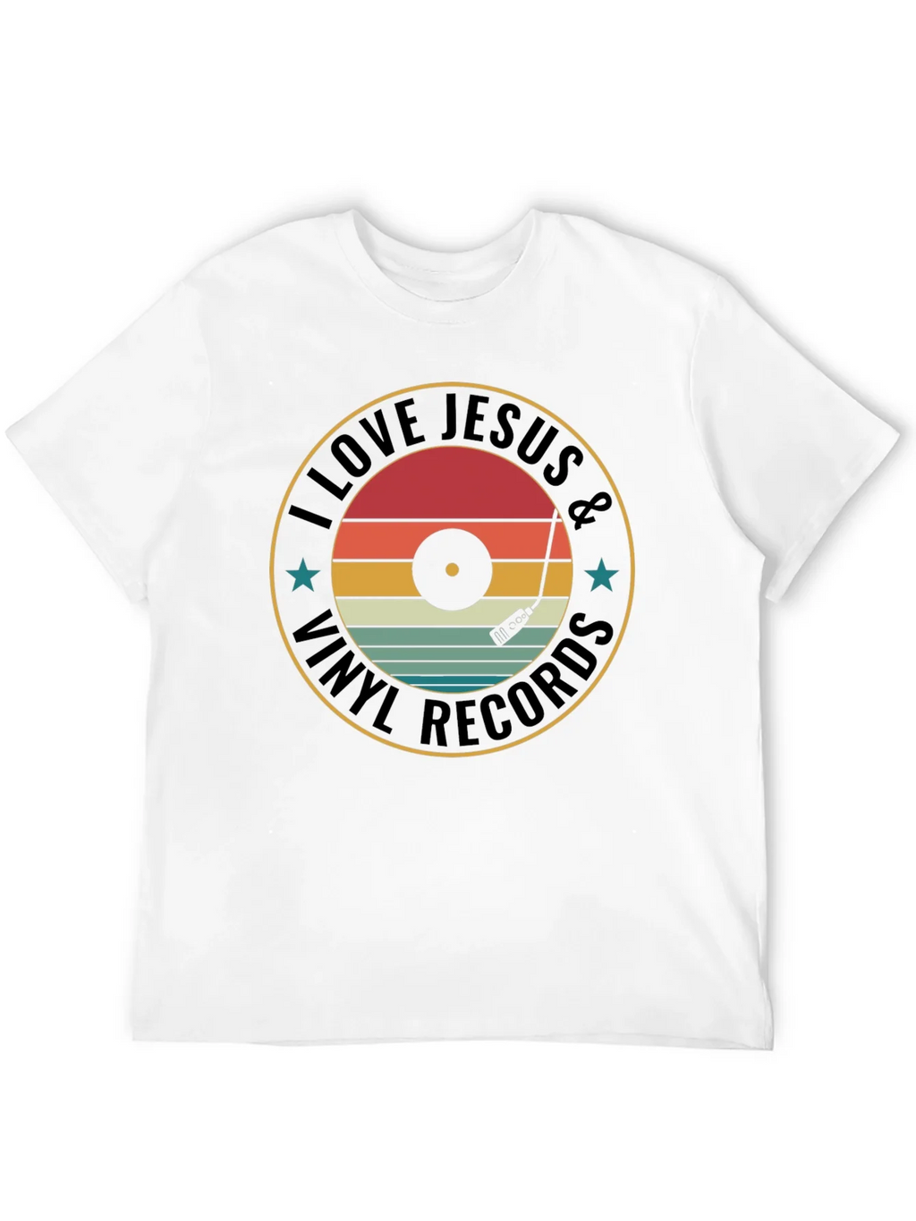 I Love Jesus & Vinyl Records Graphic Tee product image 3