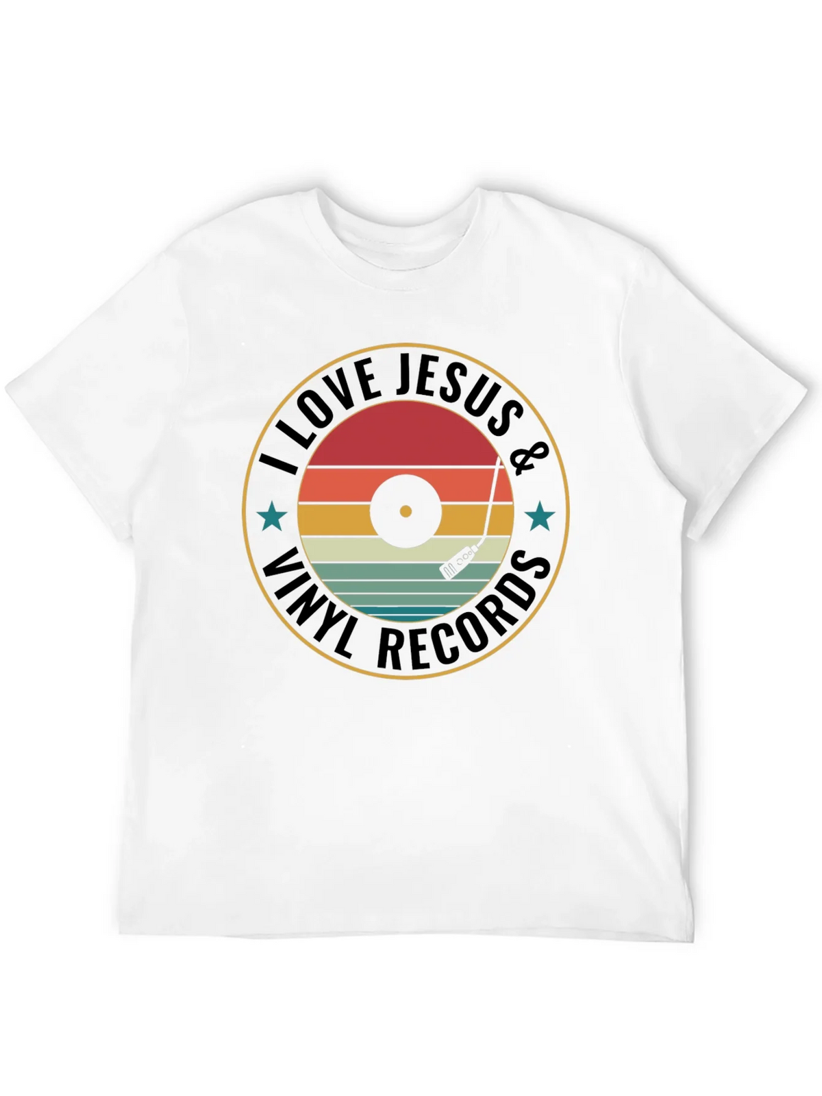 I Love Jesus & Vinyl Records Graphic Tee product image 3