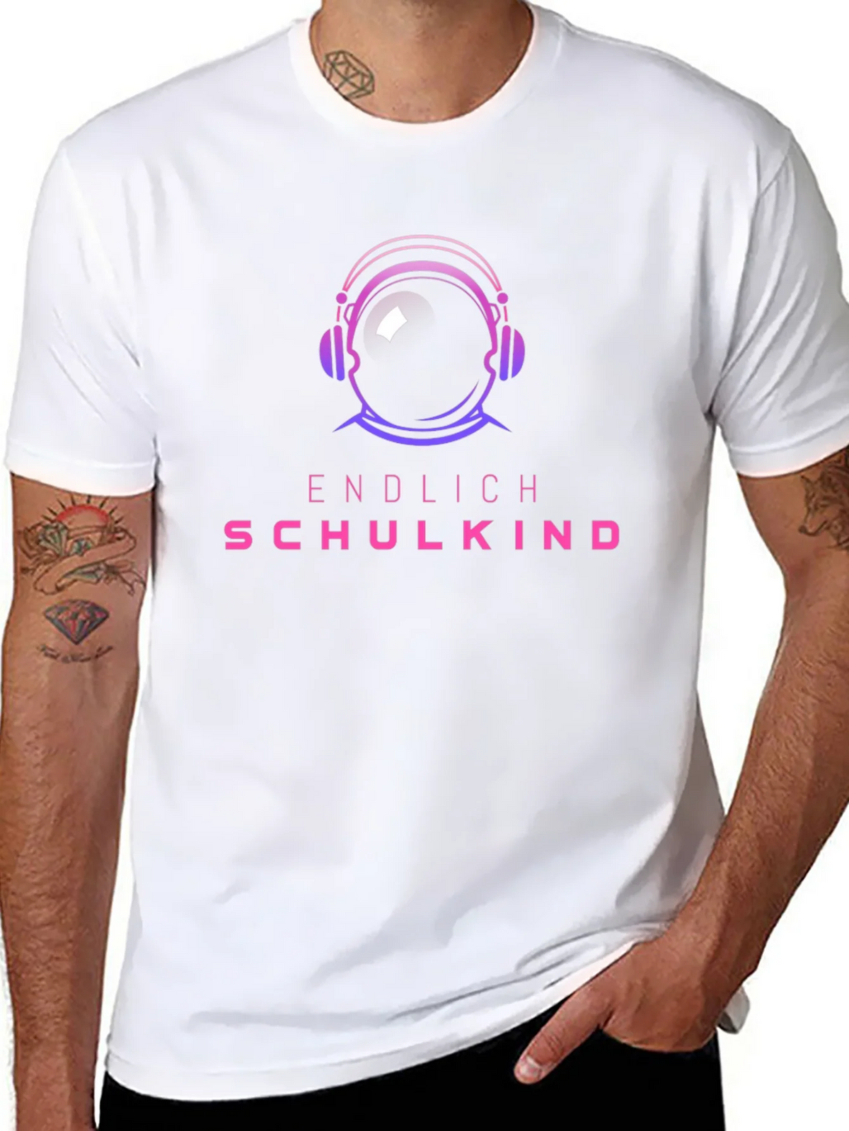 Astronaut Headphones Black T-Shirt product image 10