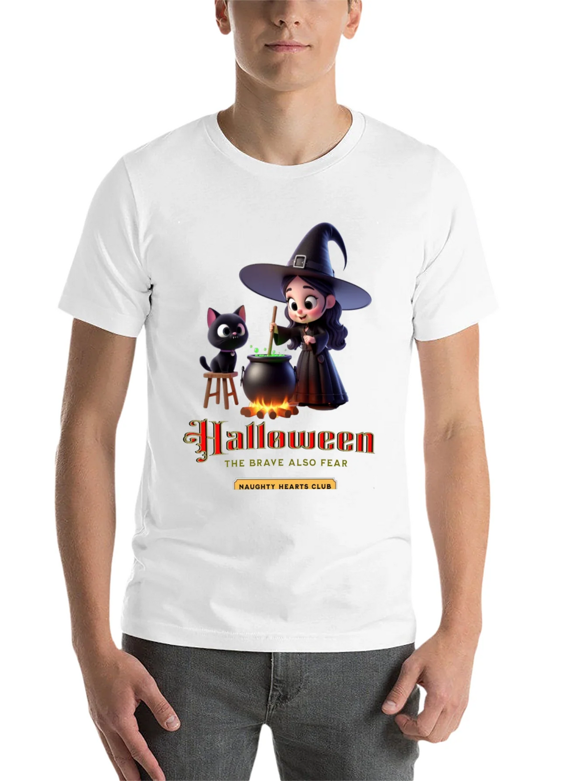 Halloween Witch & Cat Graphic T-Shirt product image 10