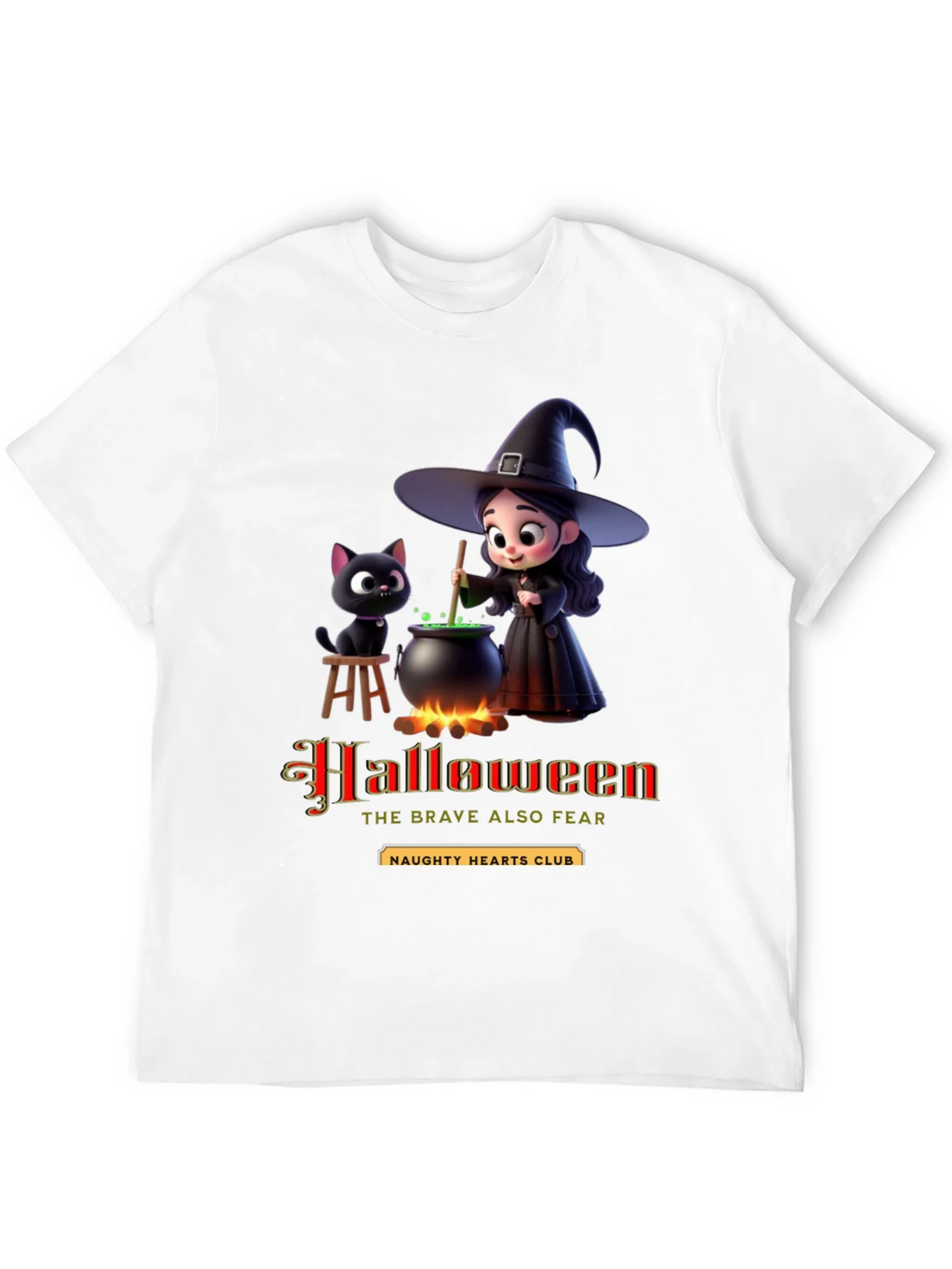 Halloween Witch & Cat Graphic T-Shirt product image 11