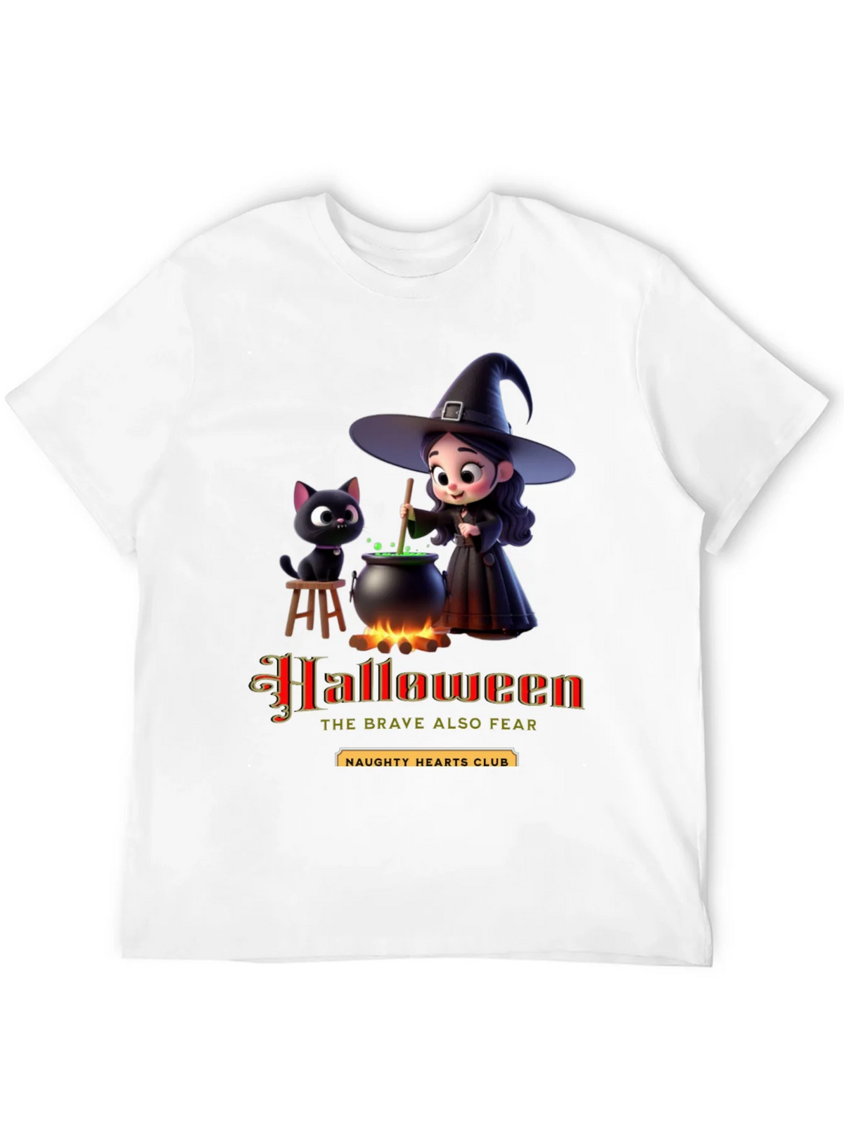 Halloween Witch & Cat Graphic T-Shirt product image 11