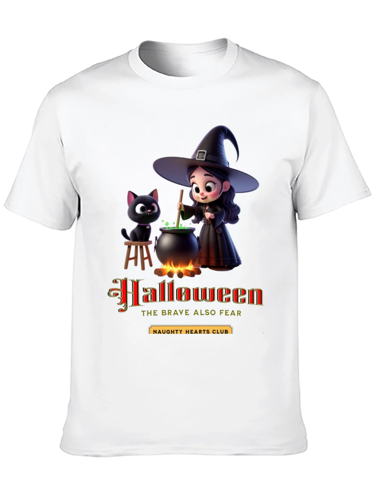 Halloween Witch & Cat Graphic T-Shirt product image 9