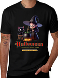 Halloween Witch & Cat Graphic T-Shirt product image 1