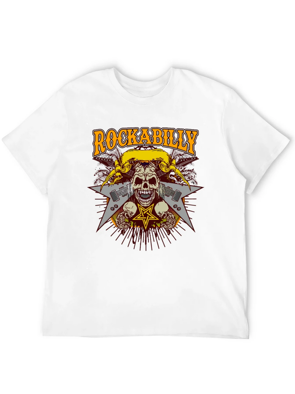 Rockabilly Skull Graphic T-Shirt - Black product image 3