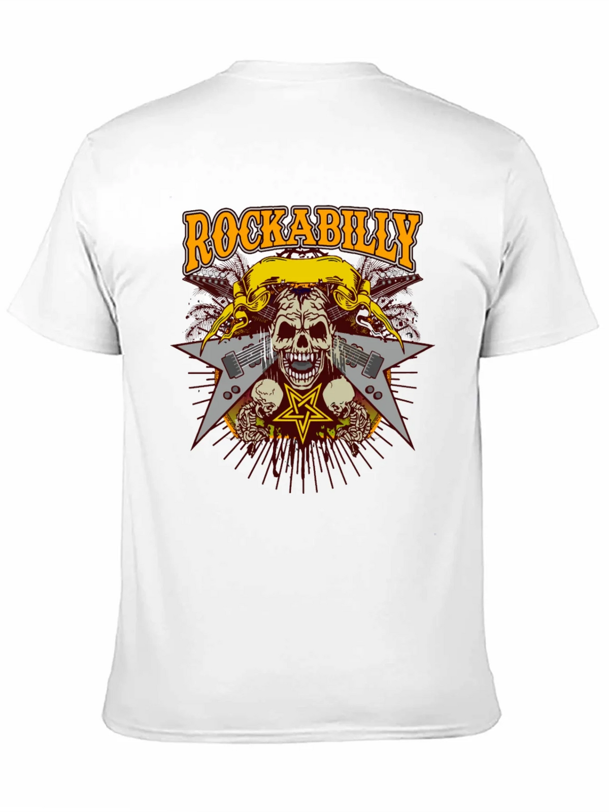 Rockabilly Skull Graphic T-Shirt - Black product image 2