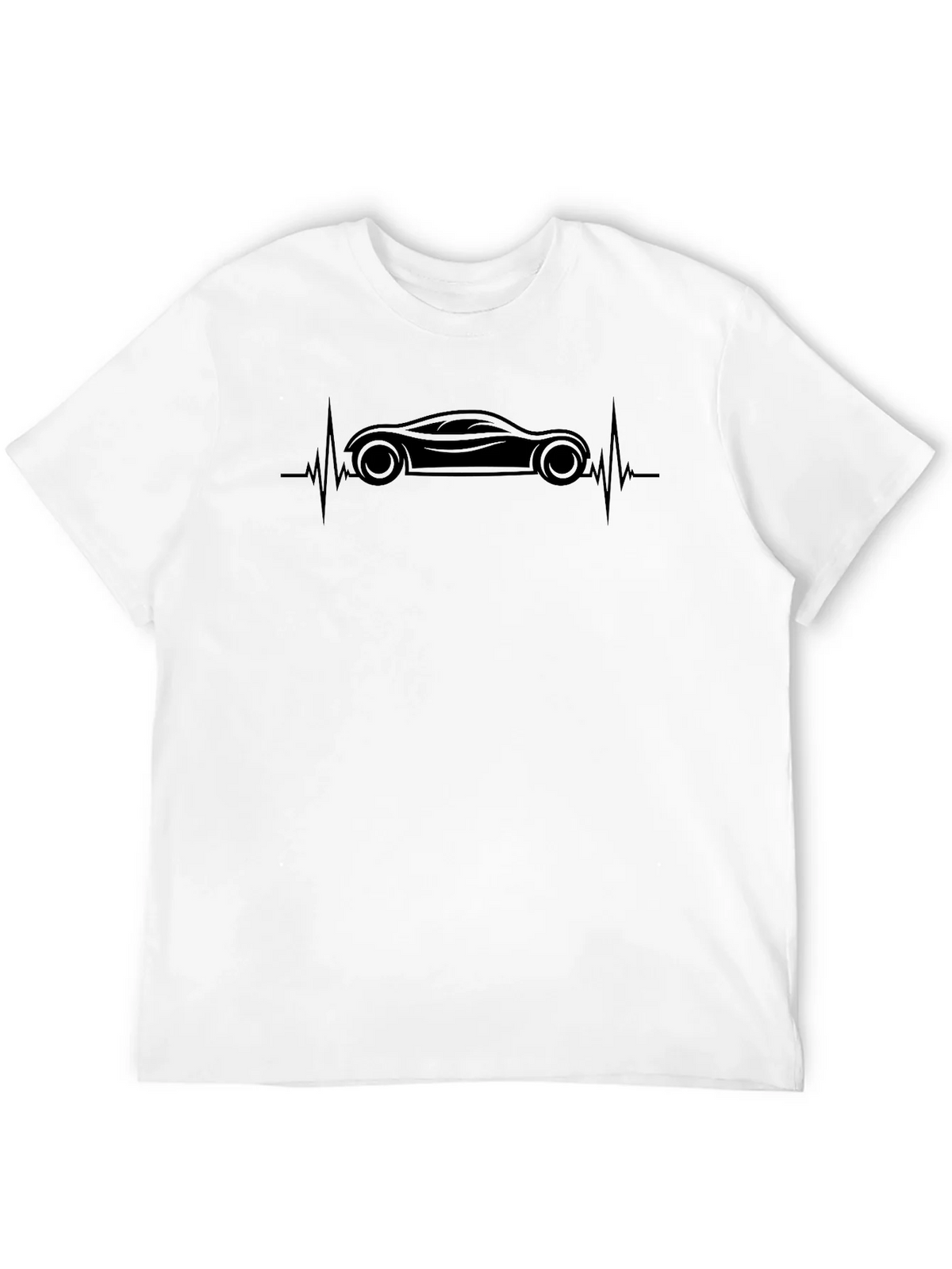 Car Heartbeat T-Shirt - Black Cotton Tee product image 3