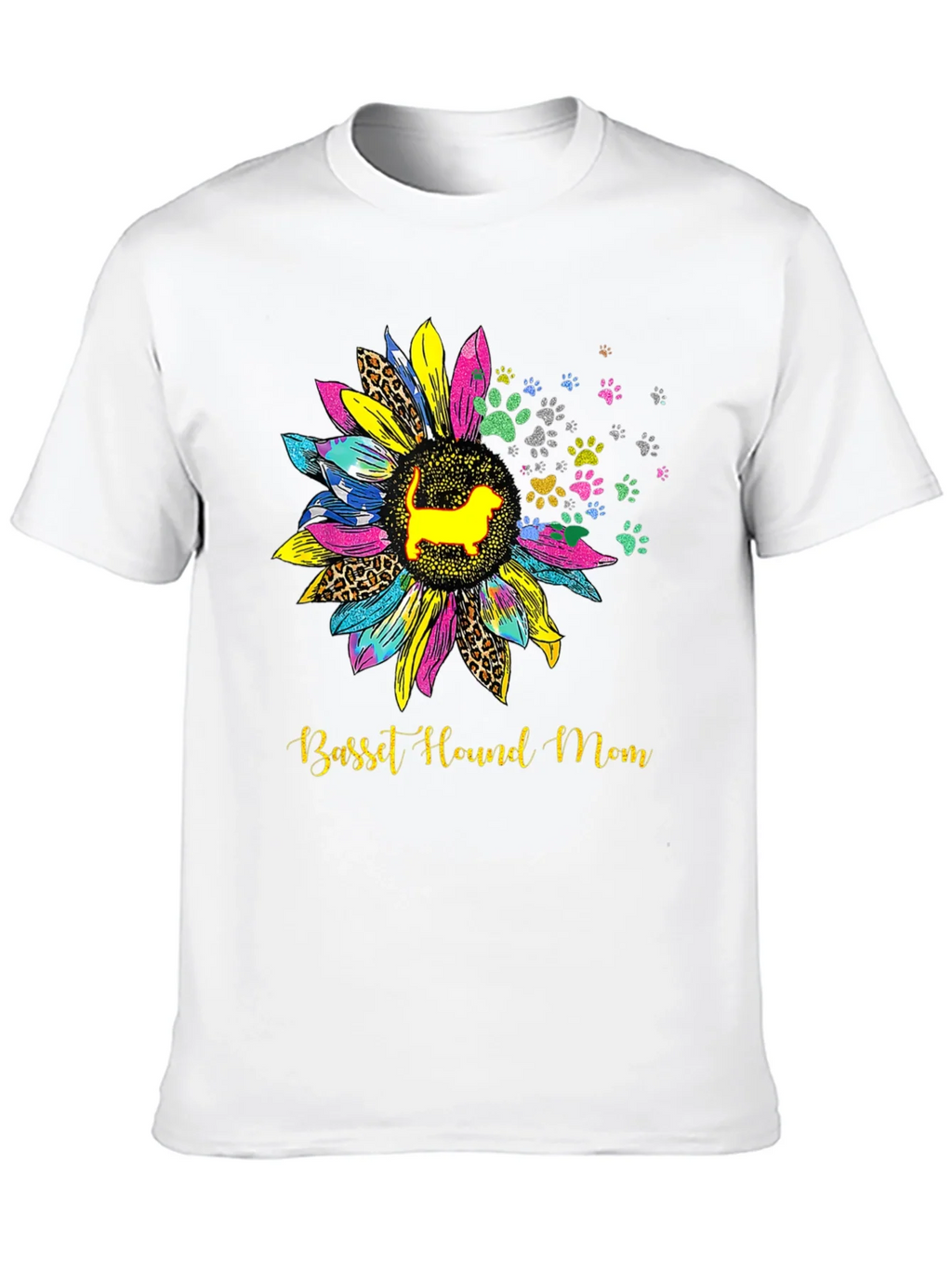 Basset Hound Mom Sunflower Graphic Tee product image 12