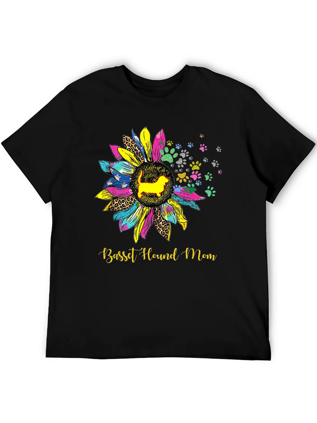 Basset Hound Mom Sunflower Graphic Tee product image 8