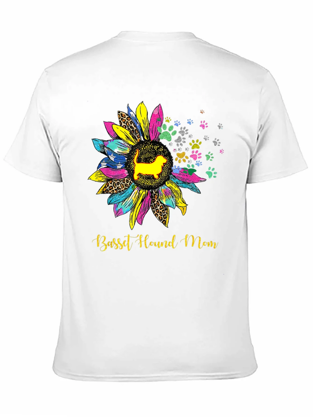 Basset Hound Mom Sunflower Graphic Tee product image 2