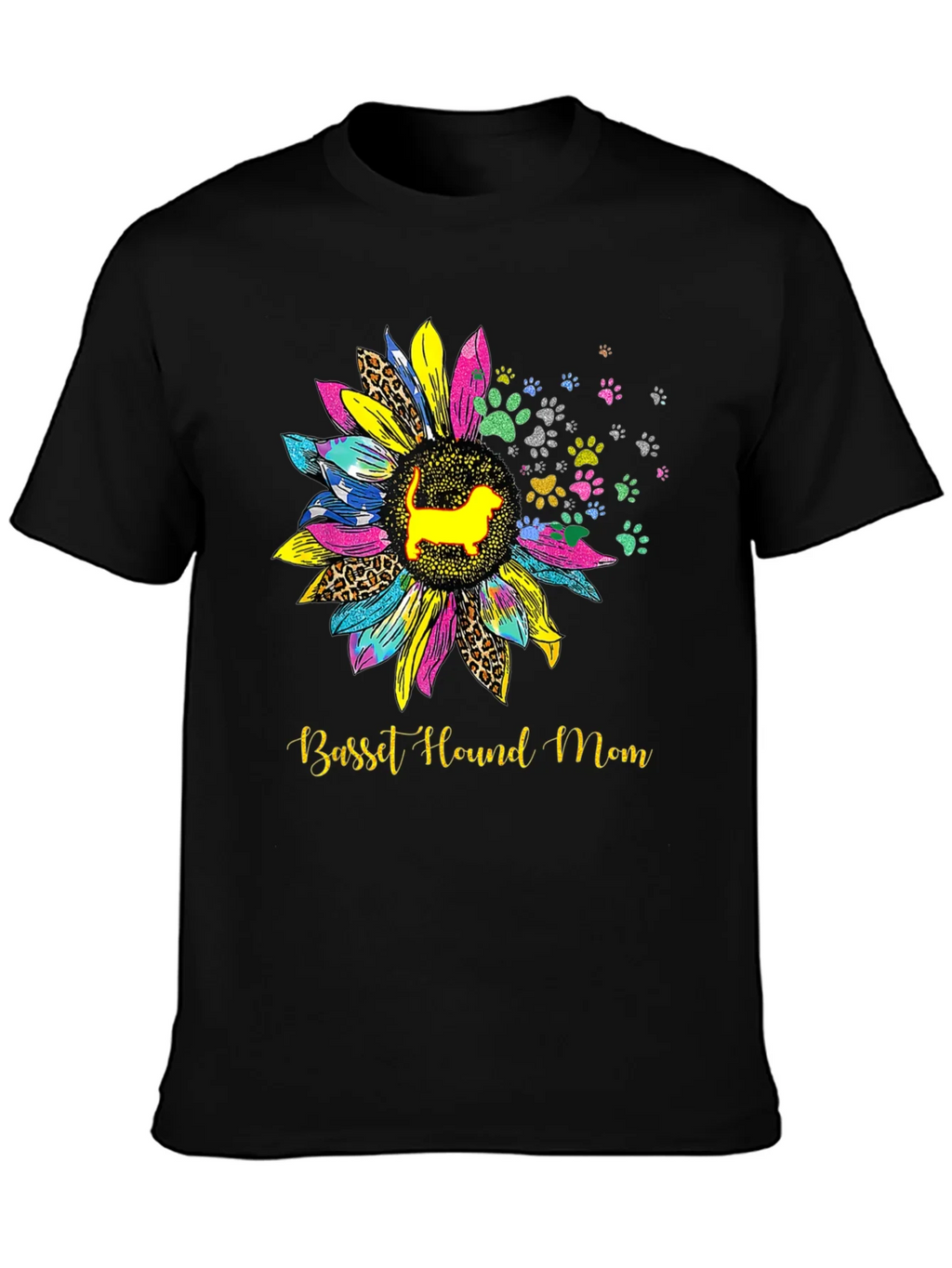 Basset Hound Mom Sunflower Graphic Tee product image 6
