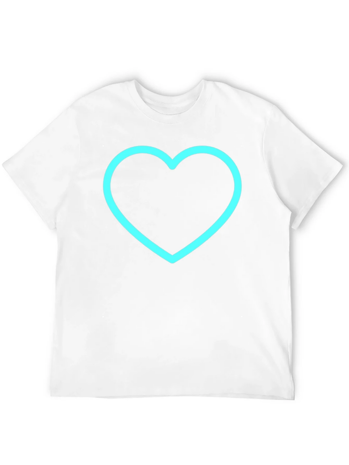 Black T-Shirt with Neon Blue Heart Graphic product image 3