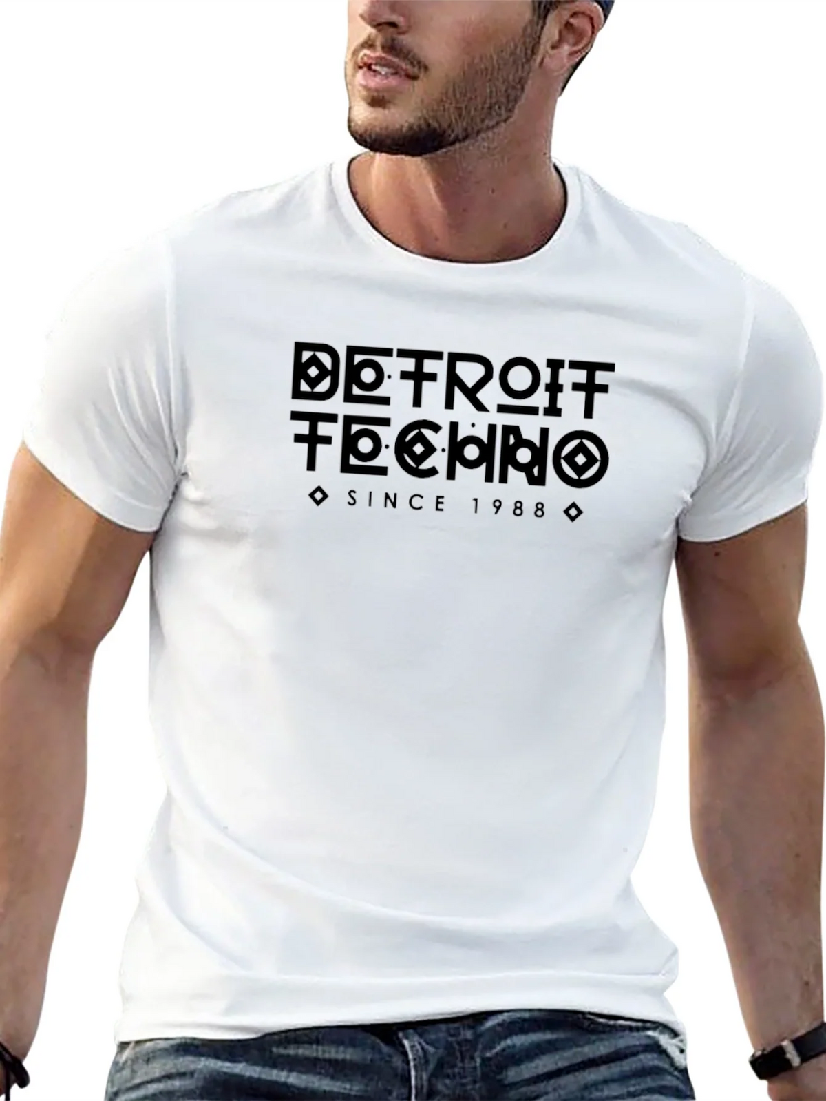 Detroit Techno Since 1988 Black Graphic T-Shirt product image 4