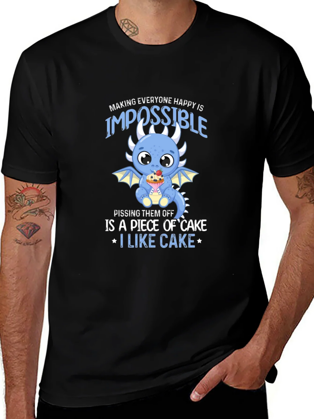 Cake Loving Dragon Graphic T-Shirt product image 1