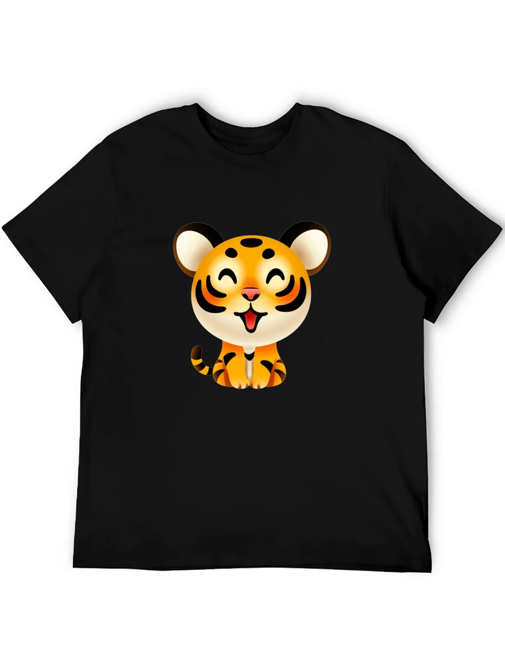Cute Cartoon Tiger Graphic Tee - Black product image 8