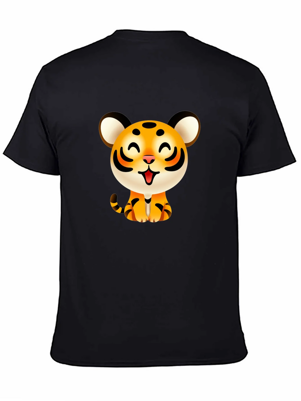 Cute Cartoon Tiger Graphic Tee - Black product image 7