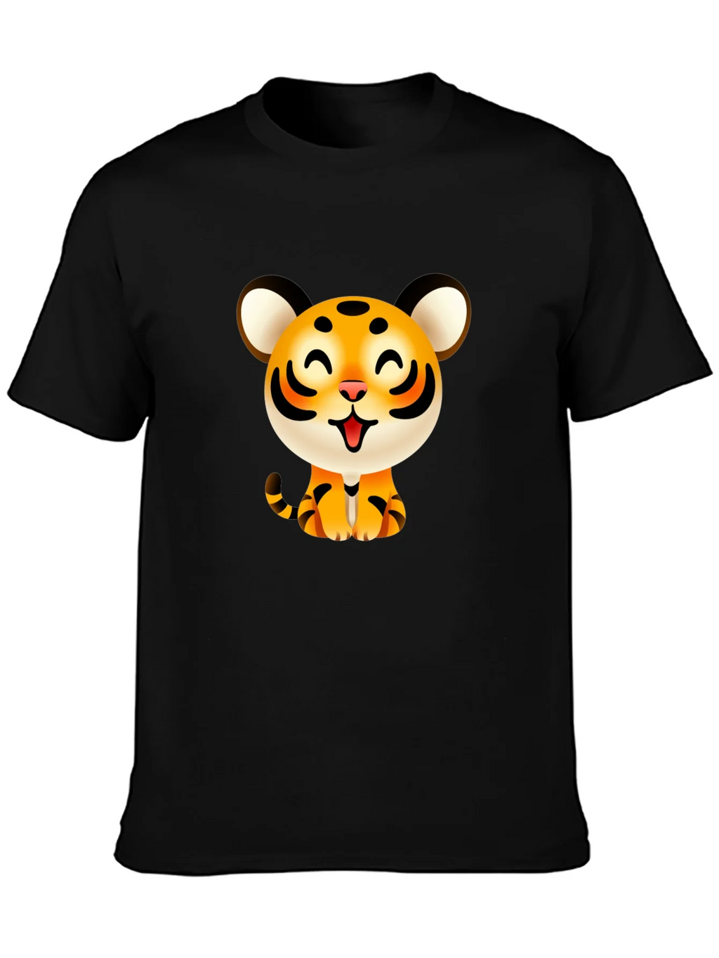 Cute Cartoon Tiger Graphic Tee - Black product image 6