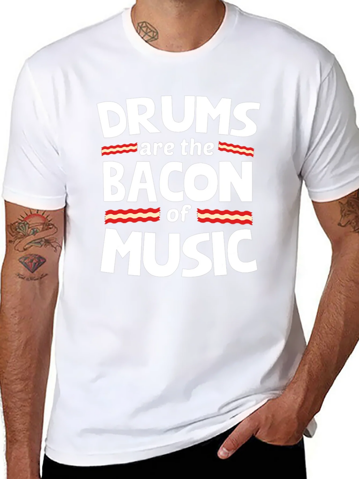 Drums are the Bacon of Music Graphic T-Shirt product image 10