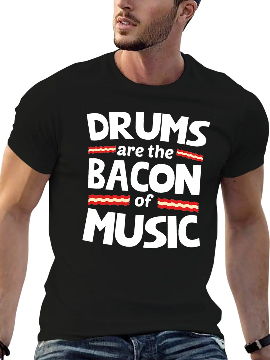Drums are the Bacon of Music Graphic T-Shirt product image 9