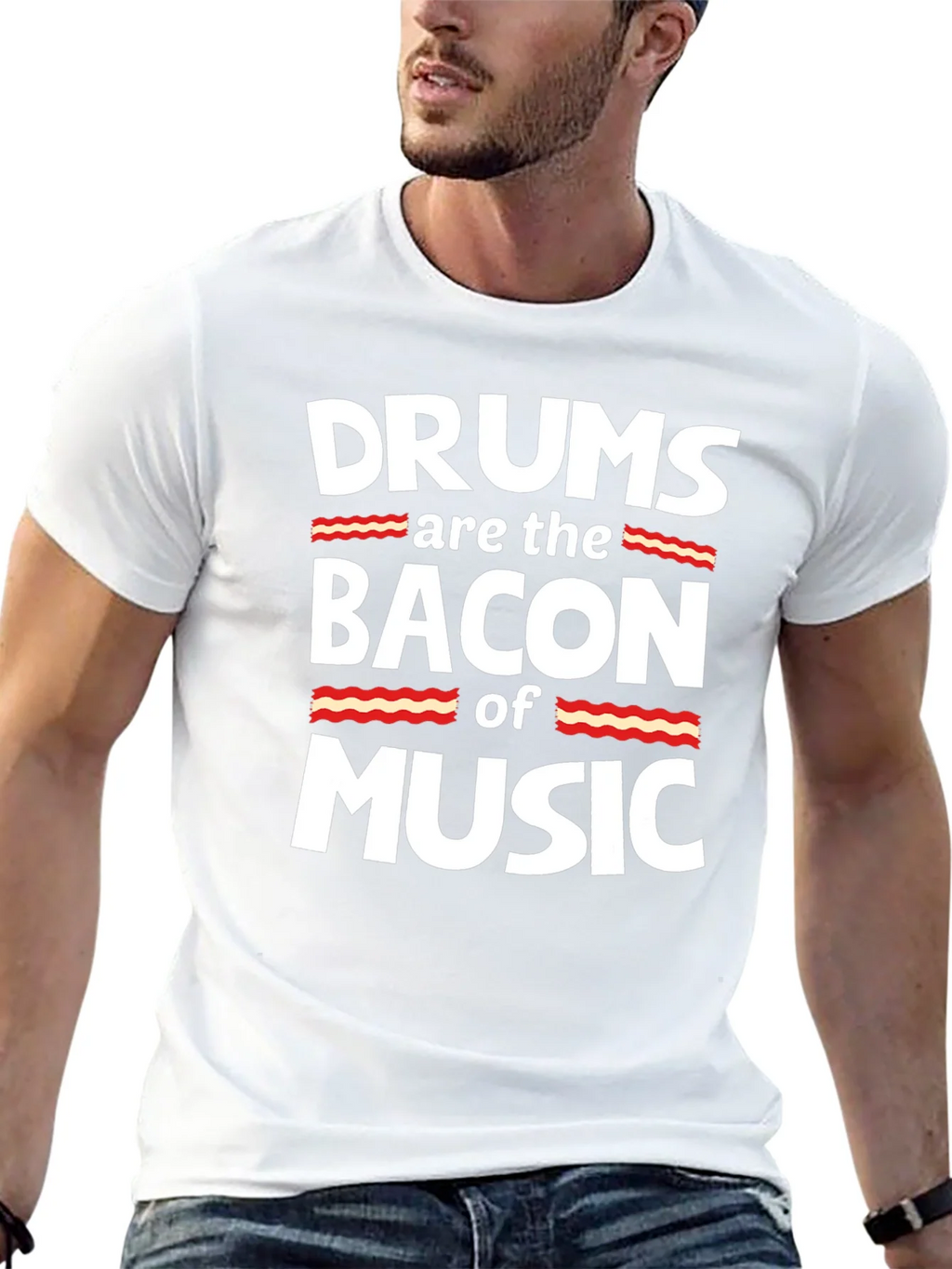 Drums are the Bacon of Music Graphic T-Shirt product image 4