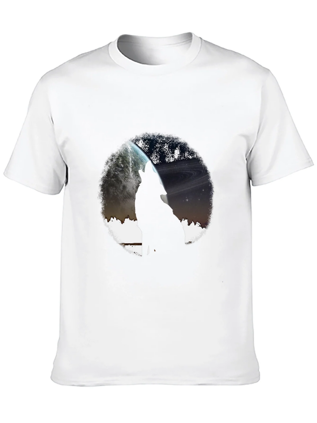 Wolf Howling at Planet Graphic T-Shirt product image 12