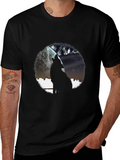Wolf Howling at Planet Graphic T-Shirt product image 1