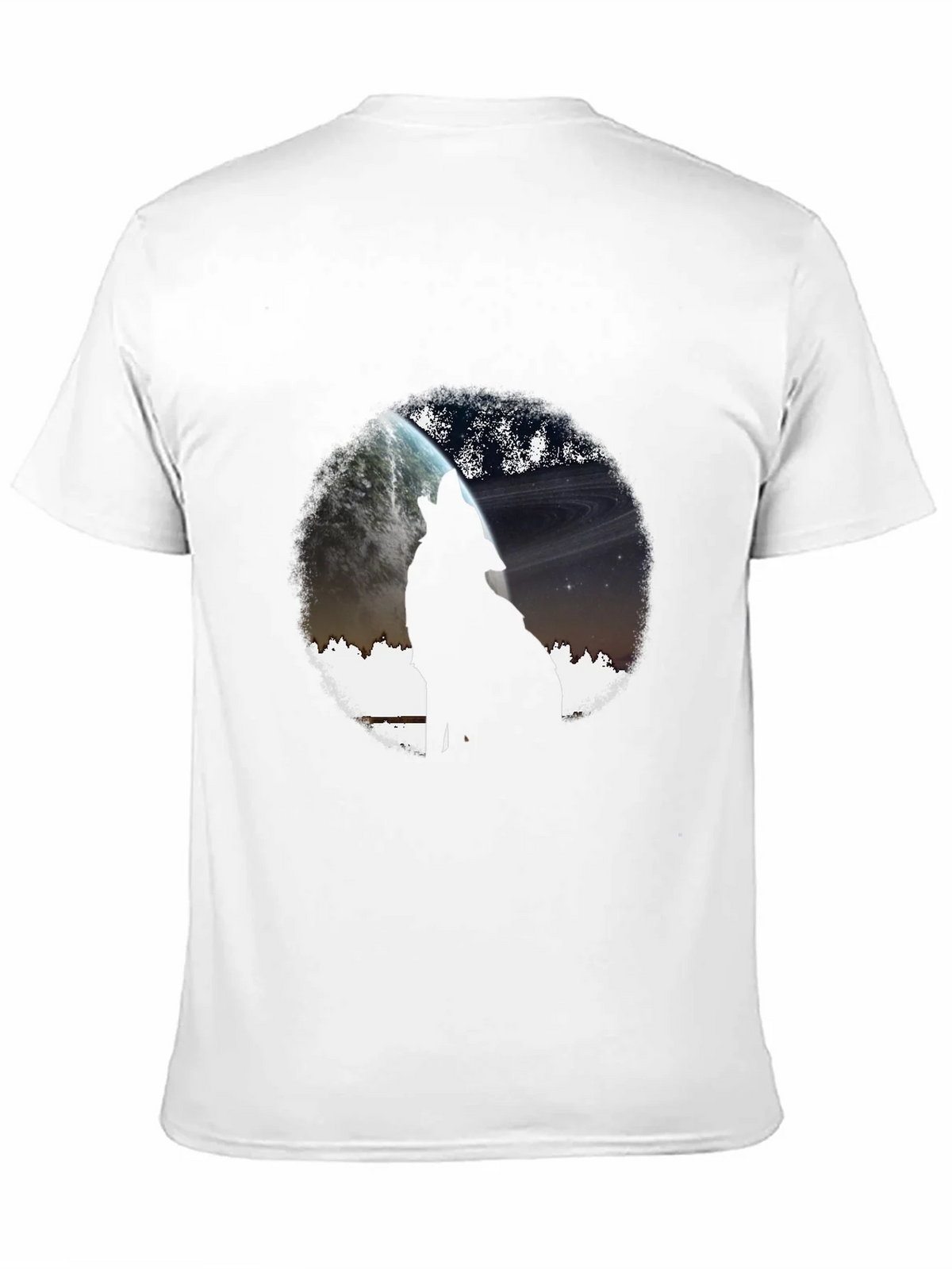 Wolf Howling at Planet Graphic T-Shirt product image 2