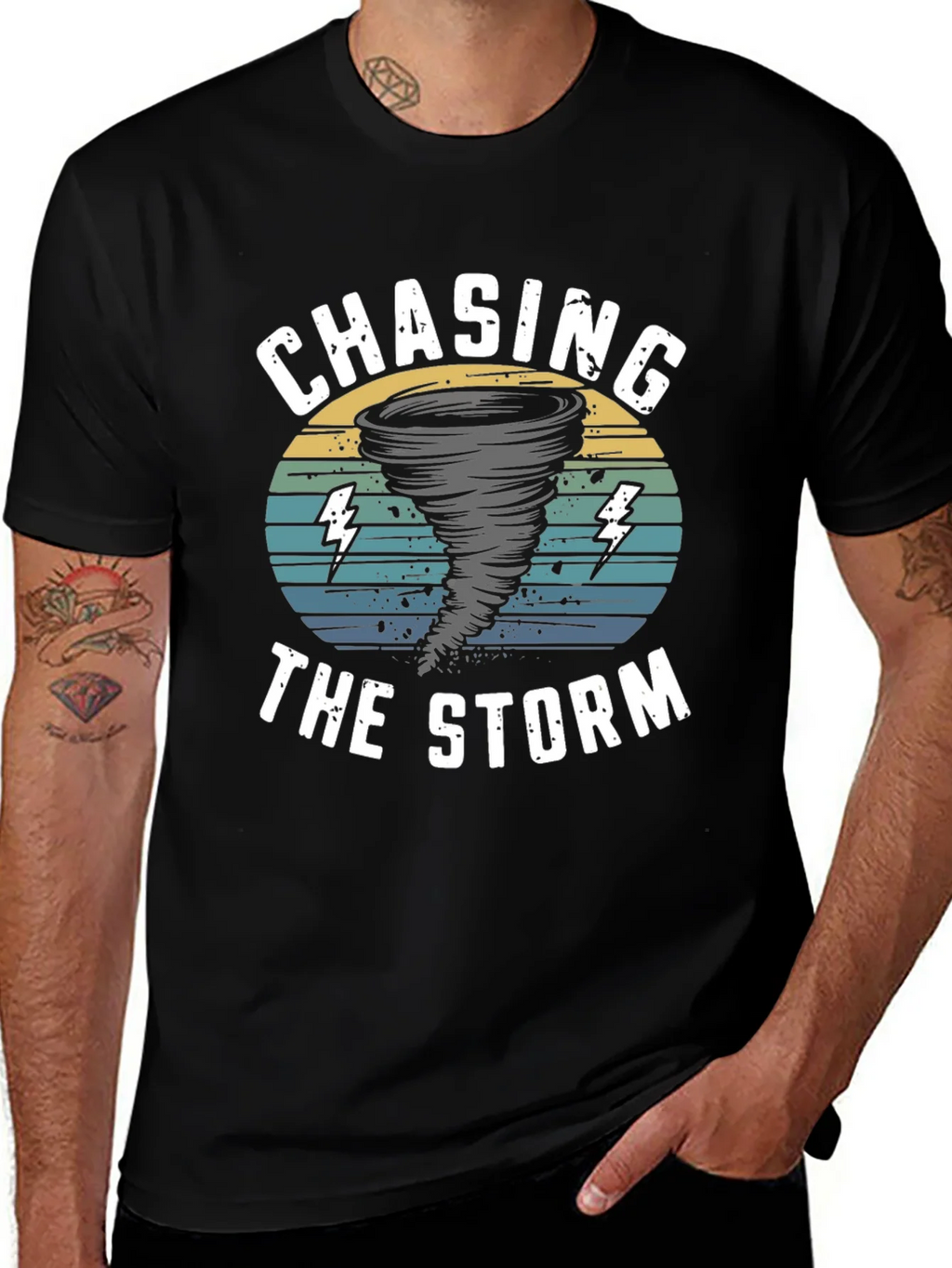 Chasing The Storm Black Graphic Tee product image 1