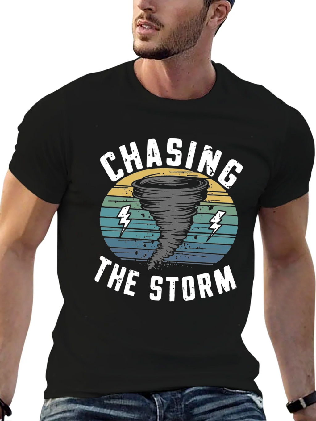 Chasing The Storm Black Graphic Tee product image 9