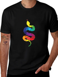 Rainbow Snake Graphic Tee - Mens Black T-Shirt product image 1