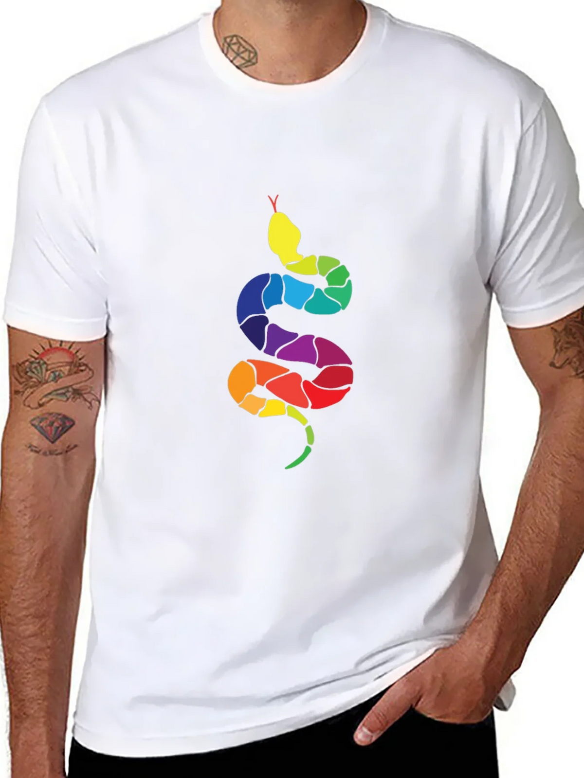 Rainbow Snake Graphic Tee - Mens Black T-Shirt product image 10