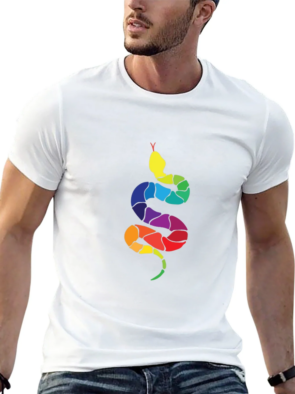 Rainbow Snake Graphic Tee - Mens Black T-Shirt product image 4