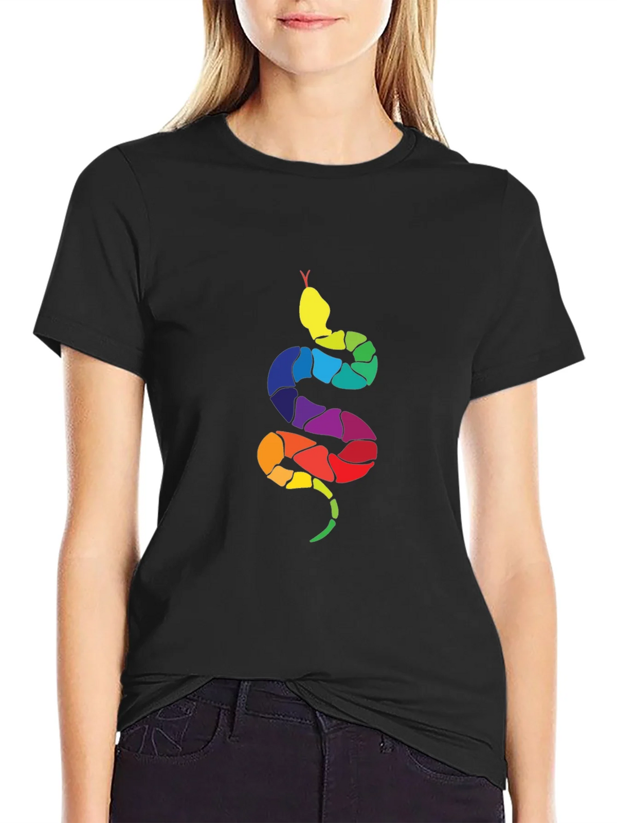 Rainbow Snake Graphic Tee - Mens Black T-Shirt product image 5