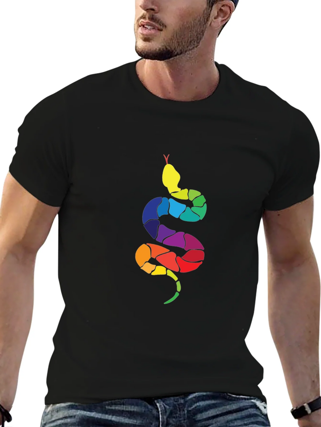 Rainbow Snake Graphic Tee - Mens Black T-Shirt product image 9