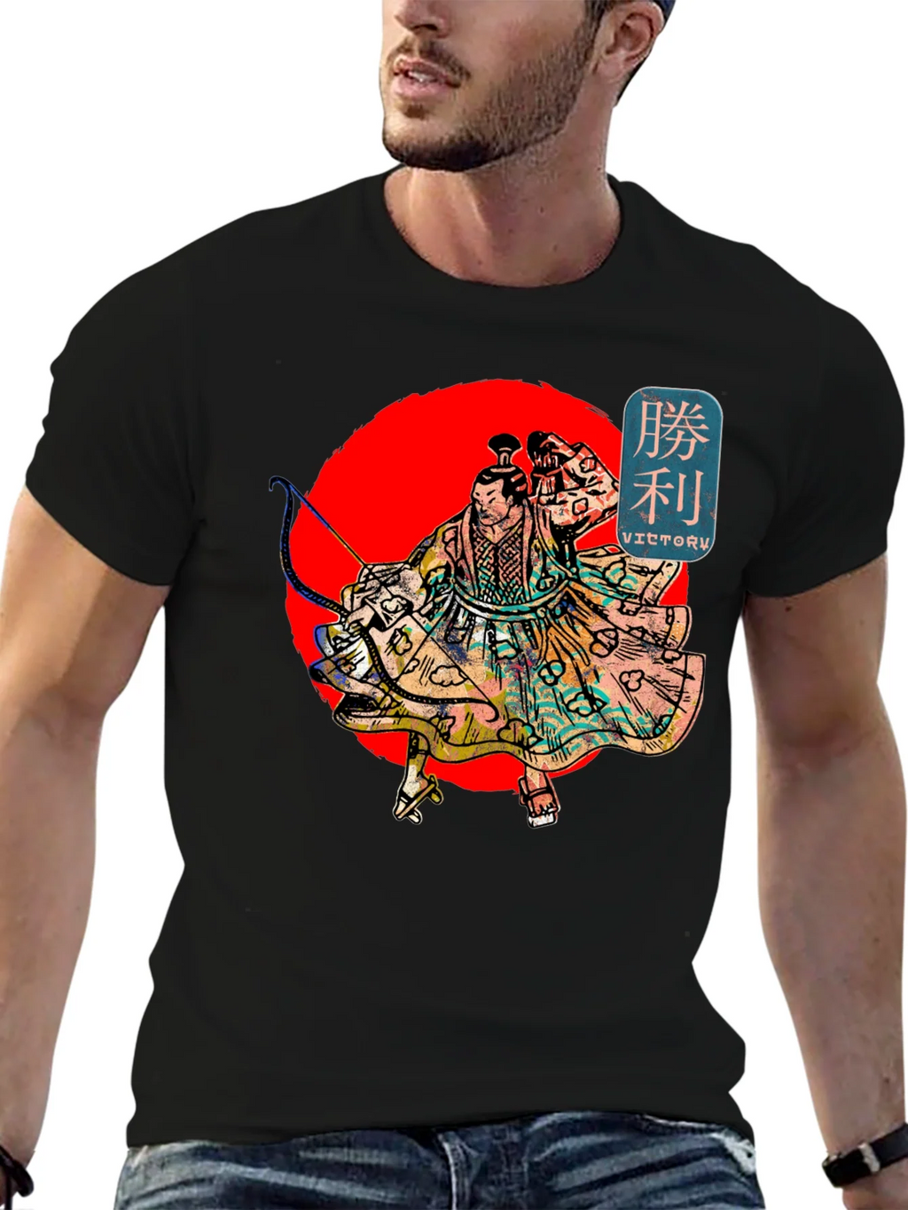 Victory Warrior Graphic T-Shirt - Black Cotton Tee product image 9